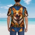 thumbnail image 4 of Pofeuu Artistic Sunflower Corgi Print Hawaiian Shirt for Men Sleeves Casual Button Down Summer Beach Dress Shirts T-Shirts,3X-Large, 4 of 7