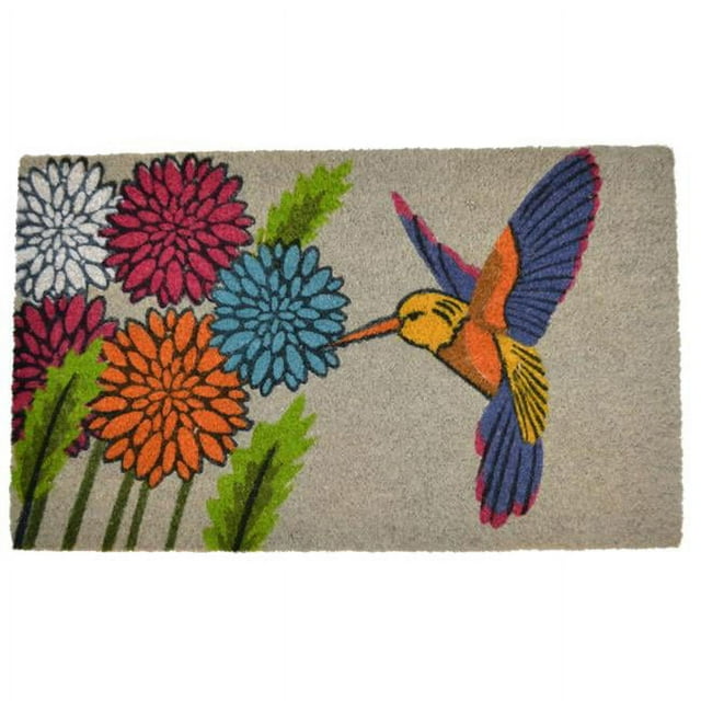 Imports Decor 556PVC Paillasson en Fibre de Coco avec Support, Bleu Colibri