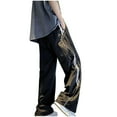 thumbnail image 4 of Inleife men's wide leg pants, Men's Fashion Casual Streak Solid Color Elastic Rope Pants Sports Pants, 4 of 4