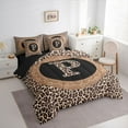 thumbnail image 3 of Feelyou Brown Initial P Twin Bedding Sets 7-Piece, Cheetah Print Bedding Comforter Set, 3 of 8
