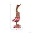 thumbnail image 4 of Decorative Bikini Duck Figurine for Home Decor - Wooden Sculpture for Bathroom, Office, and Living Room Decor - Quirky Accent for Shelf Display, Coffee Table, or Entryway - 12", Brown & Red, 4 of 12