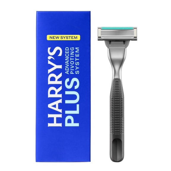 Harry's Plus Shaving Razor for Men with Razor Blade Refill Cartridge, Onyx