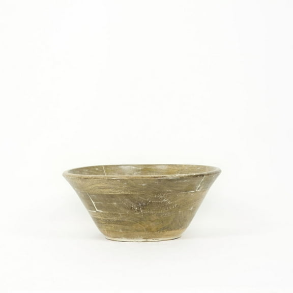 12" Mango Wood Bowl - Natural and White