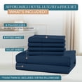 thumbnail image 5 of Casa Platino 600 TC 100% Cotton California King Bedding Sheets Set, Soft & Comfy, Sateen Weave, Fully Elasticized, Machine Wash - Estate Blue, 5 of 8