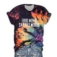 thumbnail image 2 of Njagoc3 Womens "GOOD MOMS SAY BAD WORDS" Letter Print Digital Tie-Dye Short Sleeve Casual Crewneck Graphic Tee, 2 of 6