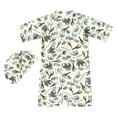 thumbnail image 3 of Rash Guard for Boys Kids Baby Boys One Piece Cartoon Animals Floral Swimsuit Zipper Rash Guard Short Sleeve Bathing Suit Beach Wear Toddler Swimsuit Girl Beige 2 Years-3 Years, 3 of 6