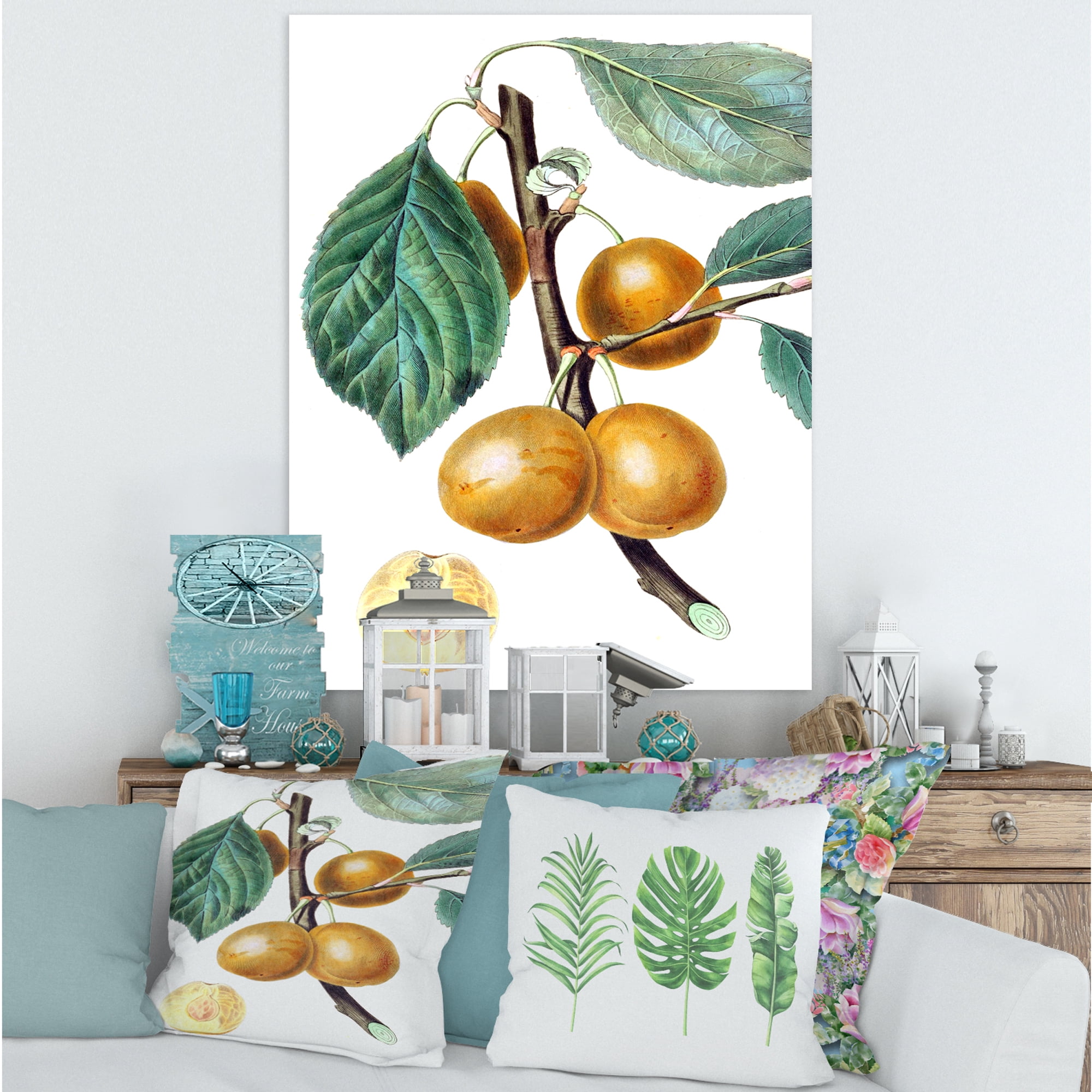 Ancient Fruits II 8 in x 12 in Painting Canvas Art Print, by Designart