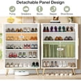 thumbnail image 4 of Tribesigns Shoe Cabinet with Doors, 25 Pairs Shoe Storage Cabinet with Adjustable Shelves, 6-Tier Wooden Shoes Organizer Rack for Entryway, Hallway, Closet(White/Gold), 4 of 5
