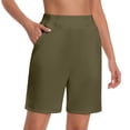 thumbnail image 1 of WILLBEST Pantalones Capri Casuales para Mujer, de Verano, Elásticos, Hasta La Rodilla, para Entrenamiento, Yoga, Informales, con Cintura Elástica, con Bolsillos, Talla 138 Grande, 1 of 5
