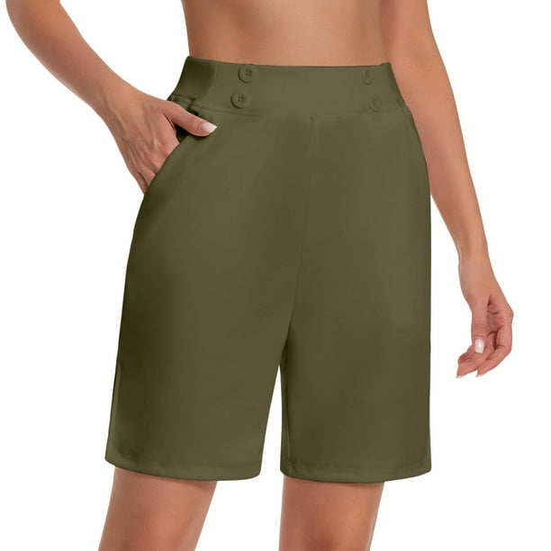 WILLBEST Pantalones Capri Casuales para Mujer, de Verano, Elásticos, Hasta La Rodilla, para Entrenamiento, Yoga, Informales, con Cintura Elástica, con Bolsillos, 141 Chica