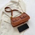 thumbnail image 3 of Bolso de hombro de cuero de PU para damas Bolso de teléfono con estilo informal para ir de compras, 3 of 9