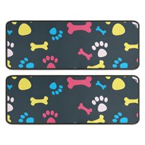 Kitchen Rugs Sets Of 2,Cool Pet Background Dog Paw Anti Fatigue Kitchen Mat Rugs Non Slip Washable,Decorative Kitchen Floor Mats for Kitchen,Sink,Laundry,17"x47" 17"x47"