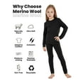 thumbnail image 2 of Kids 100% Merino Wool Base Layer Set - Unisex Merino Wool Thermal Underwear For Kids Top, Bottom, 2 of 5