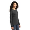 thumbnail image 4 of Port & Company Ladies Long Sleeve Core Cotton Tee-3XL (Dark Heather Grey), 4 of 6