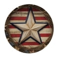 thumbnail image 2 of JEUXUS Farmhouse Vintage Rustic 4th American Flag Patriotic Star Wooden Waterproof Picnic Round Table Cloth Cover Decorations Fabric Circular Tablecloth For Home Dining Room Kitchen, 2 of 7