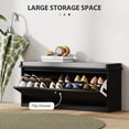 thumbnail image 4 of HOMCOM Banc à Chaussures avec Tiroir Rabattable, Coussin, 10 Paires pour Entrée Noir, 4 of 10