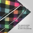thumbnail image 3 of 2 Pack Wet Dry Bags,Neon Rainbow Checkered Pattern Waterproof Reusable Dual Zipper Bags for Swimwear, Gym Clothes, Toiletries, Baby Diapers, 3 of 8