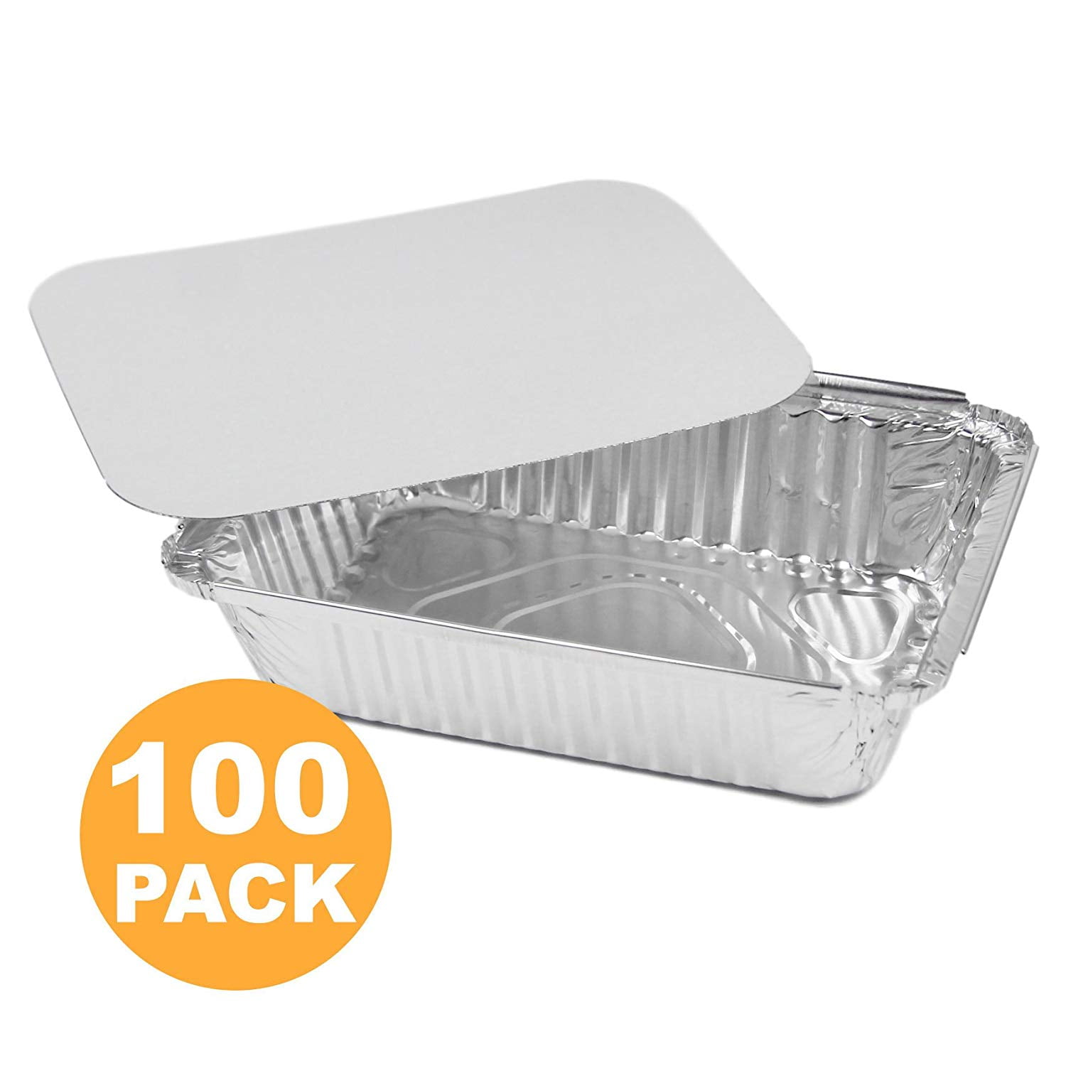 100 containers trays aluminium 1 Piece Lid for food 