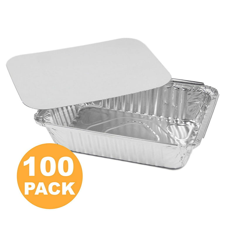 Choice Ovenable Take & Bake Small Foil Takeout Pan w/ Lid