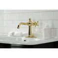 thumbnail image 3 of Kingston Brass KSD154BXPB Nautical One-Handle Single-Hole Bathroom Faucet with Deck Plate and Push Pop-Up Drain, Polished Brass, 3 of 7