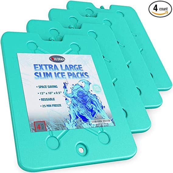 Kona Large Ice Packs for Coolers Slim Space Saving Design 25
