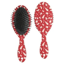 Red Christmas Pattern Hair Brush,Girls Detangling Hair Brush,Glide Through Tangles with Ease for Wet & Dry Hair,8.8"X2.8"