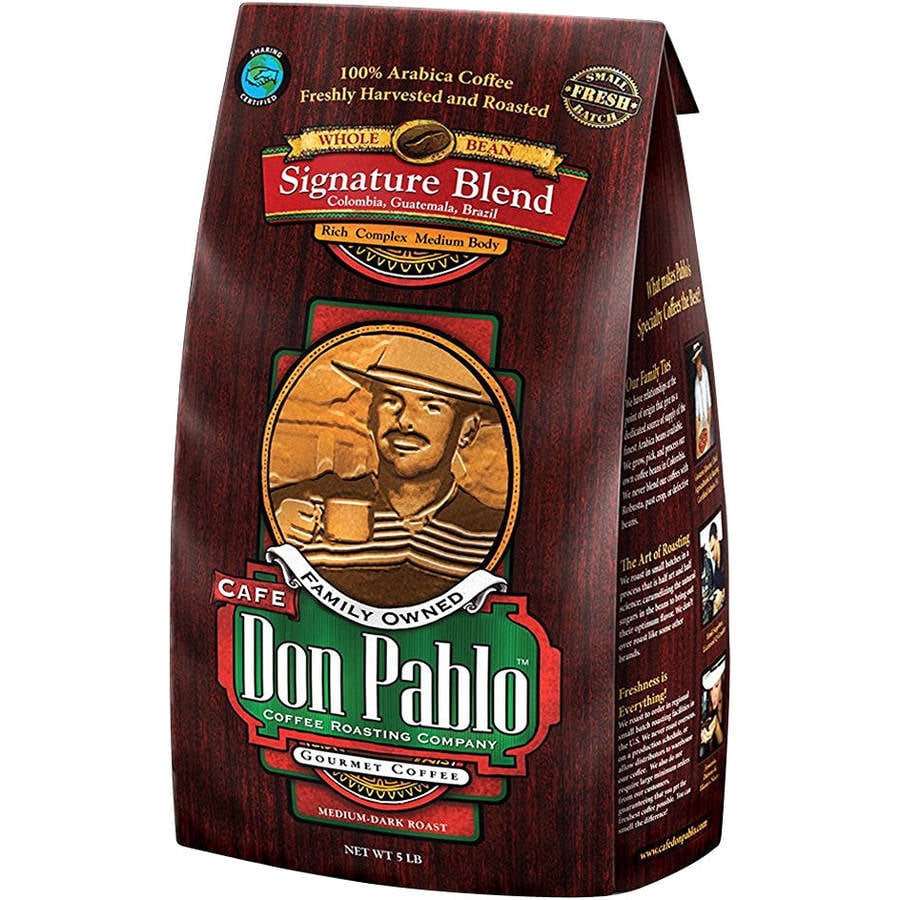 Cafe Don Pablo Signature Blend MediumDark Roast Whole Bean Coffee 5LB