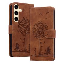 Allytechgroup for Samsung Galaxy A15 Case with Credit Card Slot, RFID Blocking PU Leather Flip Wallet Case for Women Girls Shockproof Protective Case Cover for Samsung Galaxy A15, Brown