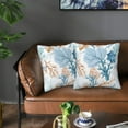 thumbnail image 6 of Nautical Coastal Blue Throw Pillow Covers 18x18 Set of 2 Beach Themed Ocean Coral Couch Decorative Pillow Cases Outdoor Sofa Cushion Cover for Bedroom Living Room, 6 of 6