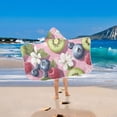 thumbnail image 2 of Yayeee Kids Hooded Towels Toddler Soft Absorbent Beach Bathing Wrap 50" x 23.5", Pink Blueberries, 2 of 5