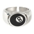 thumbnail image 1 of 8 Ball Pool Ball Ring,Adjustable Number Black 8 Eight Pool Billiard Ring, for Pool Lovers, Billiards Men'S Ring, 1 of 7