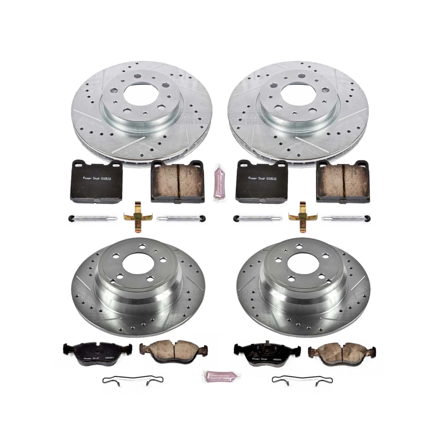 PowerStop Front and Rear Z23 Evolution Sport Carbon-Fiber Ceramic Brake Pad and Drilled & Slotted Rotor Kit Fits: VOLVO Select Models K2728