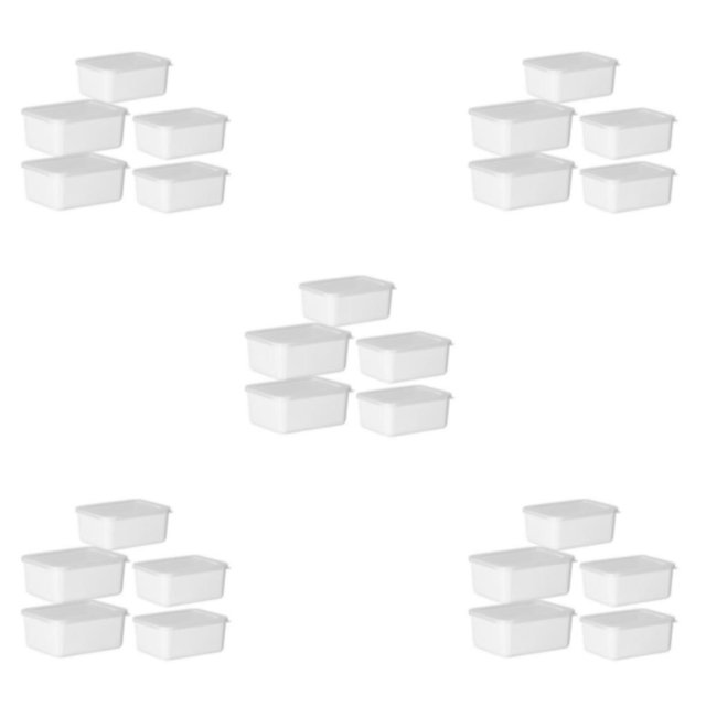 Advancent Contenedor de plástico de calidad alimentaria con tapa transparente - Seguridad y frescura Apto para microondas Blanco 5 piezas Type2 NO2