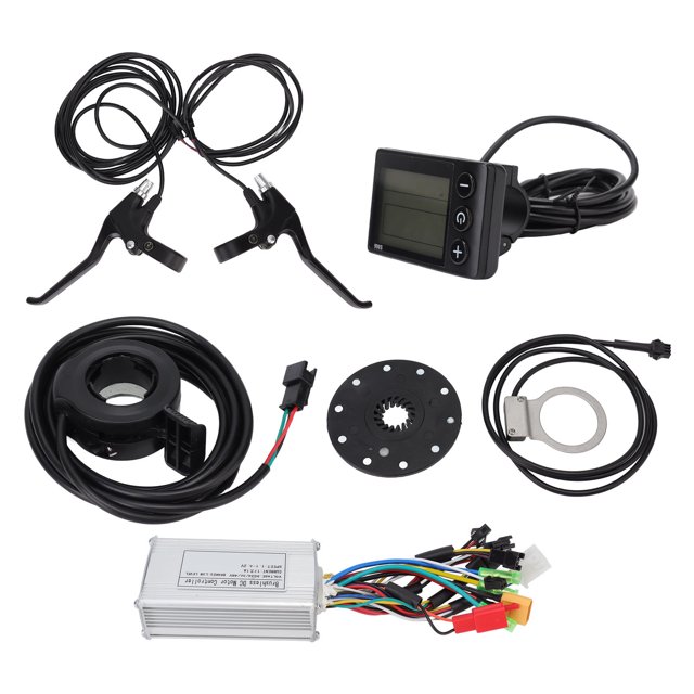 Kit de controlador de panel de Bicicleta eléctrica s866 panel 17a 3 kit de conversión de mango de freno del acelerador del pulgar para motores de 350 W