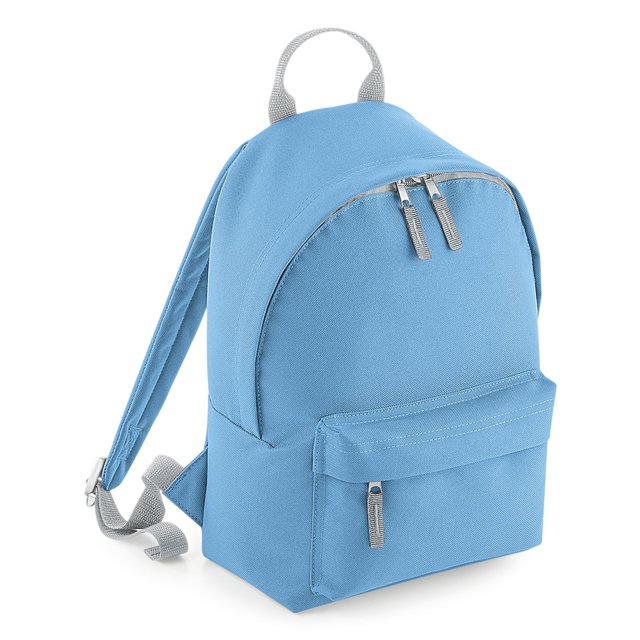 BagBase - Mochila Mini Fashion (Azul Cielo/Gris CLaro)