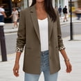 thumbnail image 2 of Women's Single Button Blazer Casual Long Sleeve Fashion Outerwear Army Green S, 2 of 6