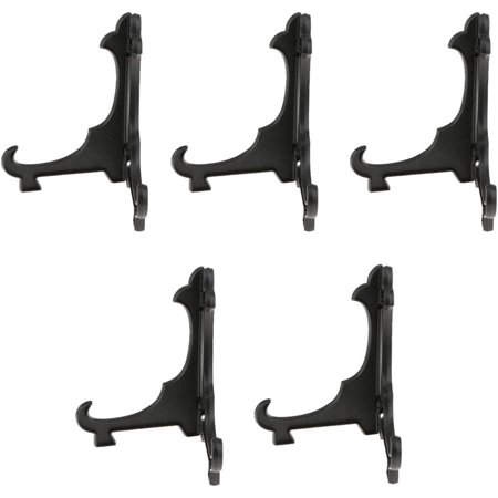 5X Plastic Folding Plate Display Stand Photo Easel Holder, Black10cm
