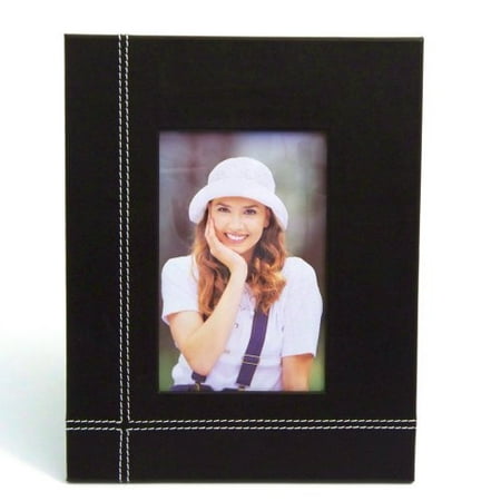 Coco Brown Leather 4"X6" Picture Frame With Easel Back