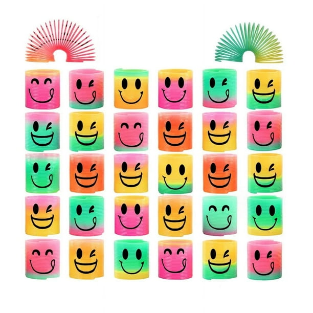 Mini resortes mágicos de arcoíris para niños, regalos de recuerdo para fiesta de cumpleaños, relleno de piñata para invitados de jardín de infantes, 12/180 piezas(smile 180pcs