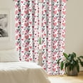 thumbnail image 2 of Ambesonne Valentines Window Curtains, Doodle Heart Designs, Each 28" W x 63" L, Black Red Pink, 2 of 4