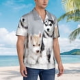 thumbnail image 6 of Lovely Huskies Brother Men'S 3d Print Casual Button Down Shirts, Novelty Hawaiian Short Sleeves 2xl, 6 of 7