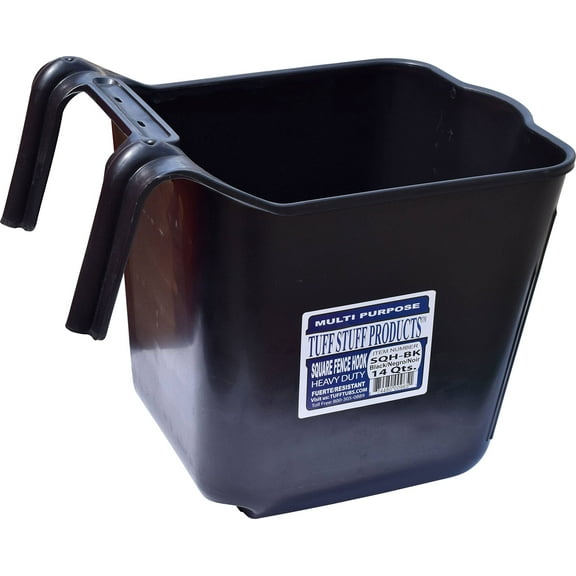 Tuff Stuff Products SQHBK 14 qt. Square Fence Hook Bucket44; Black