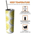thumbnail image 6 of Lemon Slices Slim Tumbler with Lid Straw Double Wall Travel Cups Modern Tumbler 20 oz for Home Office Supplies Birthday Christmas, 6 of 7