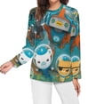 thumbnail image 3 of The Octonauts Women’s Pajama Top 3D Digital Print Sleepwear Trendy Crewneck Pullovers Long Sleeve Shirts XL, 3 of 8