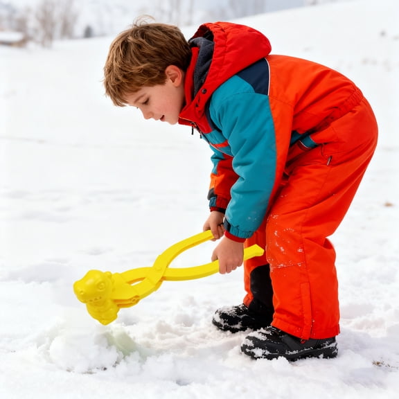 Snow Toys, Snowball Maker Ball Shaper Molds Snow Fights Tool Winter Toys Ball Clip Games Outdoor(Yellow Dinosaur)