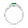 thumbnail image 2 of Angara Natural 0.75 Ct. Emerald with Diamond Vintage Inspired Ring in 14K White Gold for Women (Ring Size: 3), 2 of 10