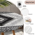 thumbnail image 3 of Black Beige Boho Round Tablecloth for 45-54 Inch Tables,Fitted Table Cover with Elastic Edge,Vintage Ethnic Tribal Southwestern Waterproof Outdoor Table Cloth Protector for Patio Garden Dinner Picnic, 3 of 9