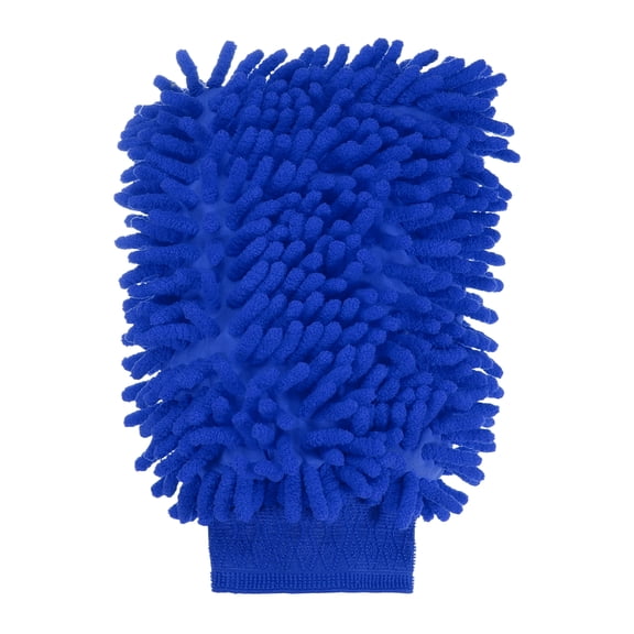 Chenille Microfiber Car Wash Mitts 9.8" x 7.9" Scratch Free Wash Gloves Absorbent Double Sided Plush Cleaning Drying Mitts for Car Washing Home Blue