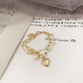thumbnail image 1 of Fashion Chain Love Pearl Double Bracelet Temperament Peach Heart Pendant Bracelet Female College Student Jewelry Pulsera, 1 of 5