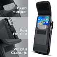 thumbnail image 3 of Bomea Holster for iPhone 16, 16e, 16 Pro, 15, 14, 13, 12, 11, Xs, X, XR, Rugged Nylon Cell Phone Belt Holder Case with Clip for Men, Pouch Cover Fits Phone with Case on, 3 of 6